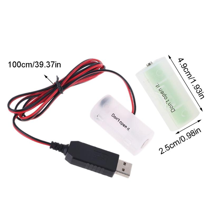 Устранитель батареи USB-источник питания Кабель Замена батареи 1,5 В типа C для радио, электрической игрушки, часов, светодиодной ленты, калькулятора