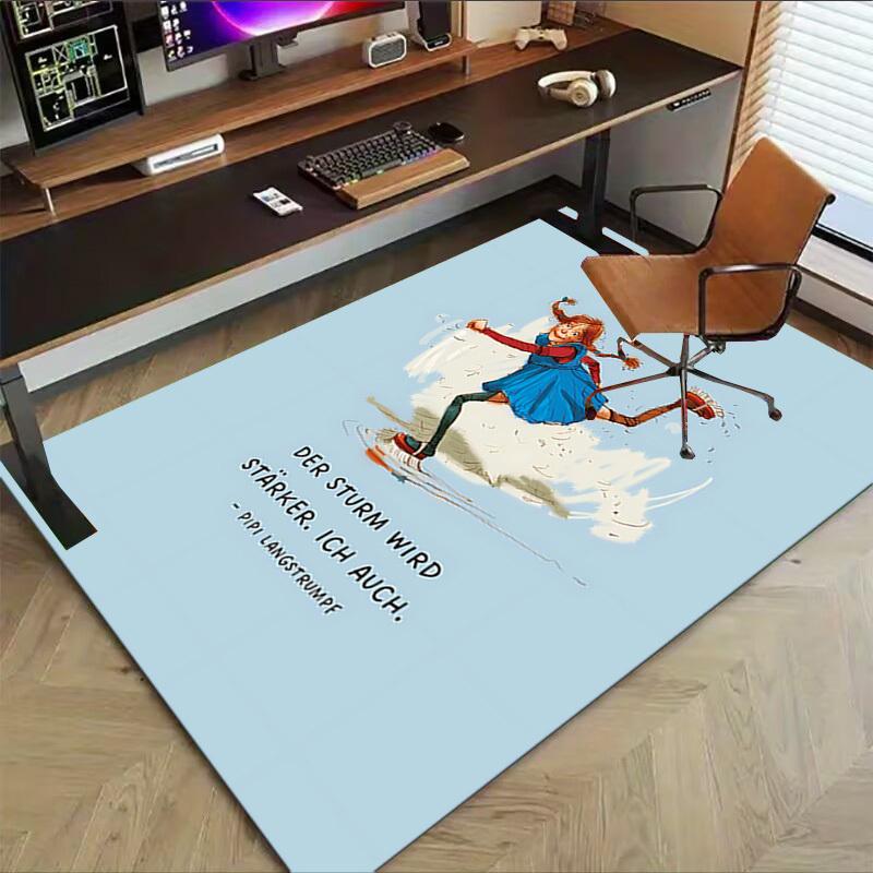 1PC Pippi Langstrumpf storm Extra Large Non Slip Floor carpet, Office, family, bedroom, Studio Large Area Rug Indoor Rugs