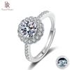 Sterling S925 Silver Rings 1 Carat Moissanite Wedding Ring VVS D Color Lab Created Diamond Jewelry Adjustable Size
