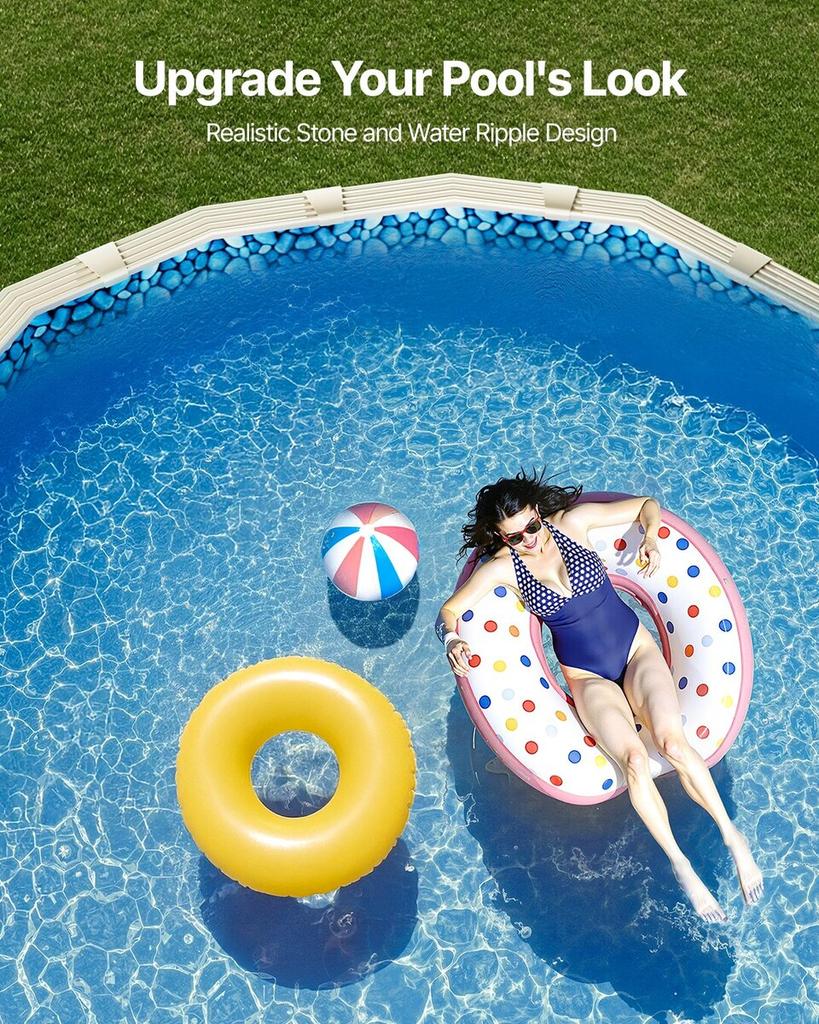 Oval Pool Liner 12x24ft Overlap Style Pool Liner 54in Wall Height