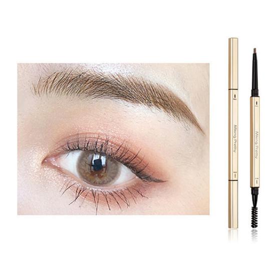 0.1g Eyebrow Filler Ultra-precision Long-lasting Double Head Square Gold Color Tube Beauty Brow Pencil for Women
