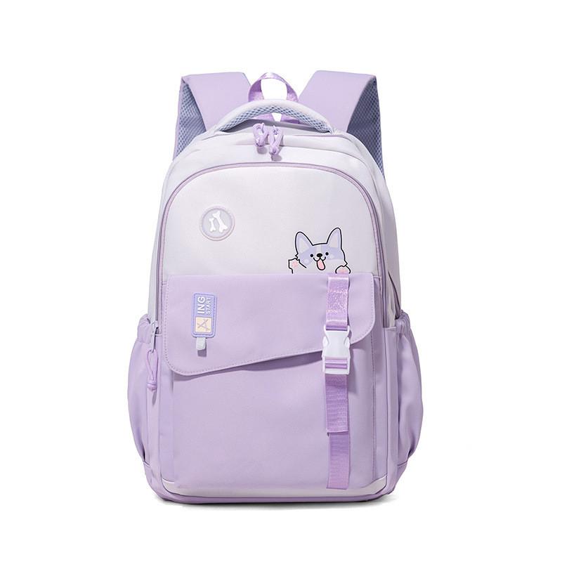 Large Simple Capacity Backpack With Puppy Print And Letter Design For Daily