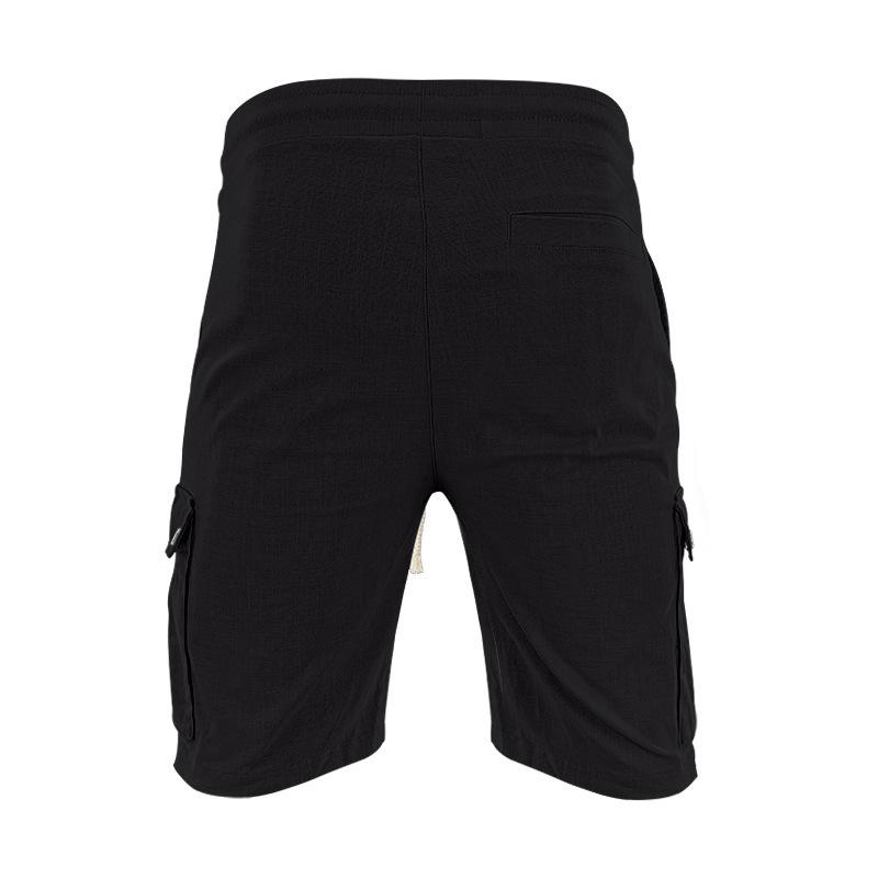 Модные мужские летние шорты для баскетбола из бамбукового хлопка с несколькими карманами, повседневные, прямые, мужские