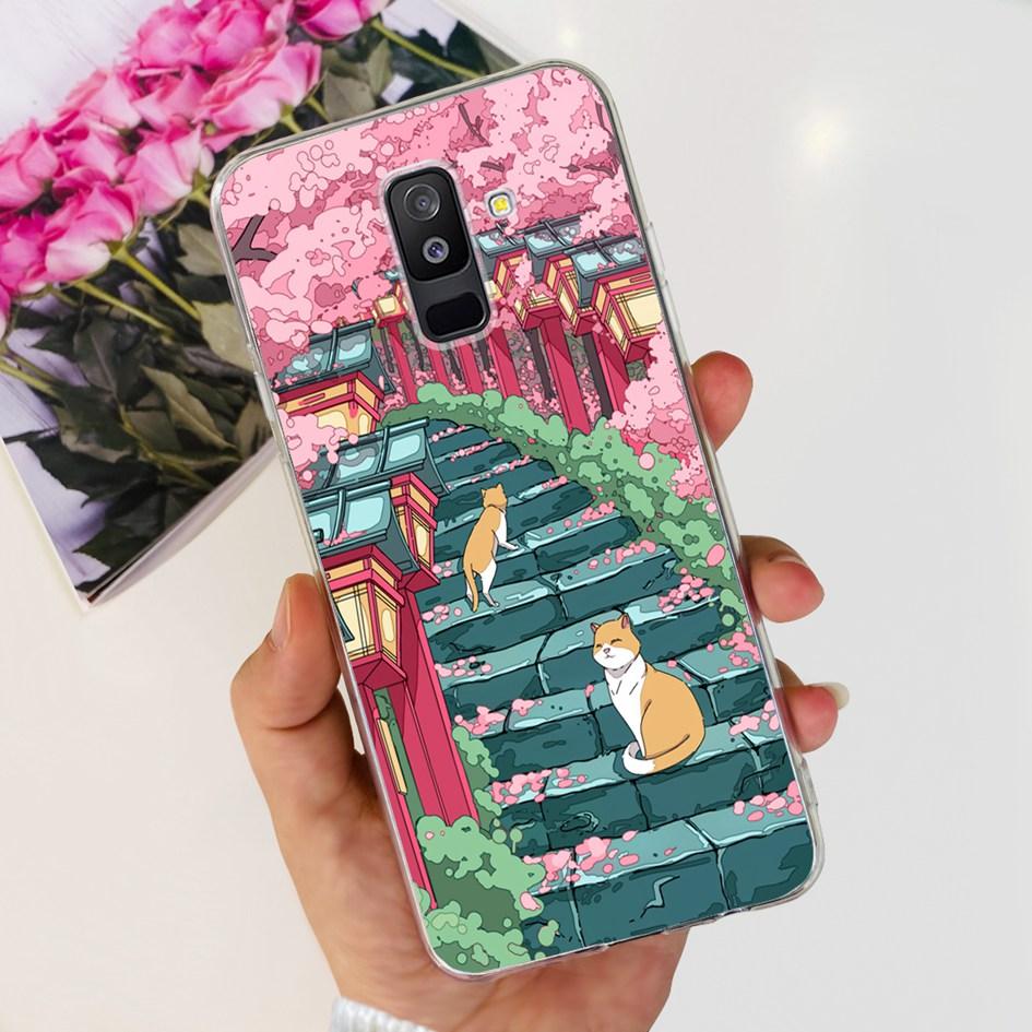 For Samsung A6 Plus 2018 Case SM-A605F New Fashion Butterfly Marble Soft Silicone Funda For Samsung Galaxy A6 A6+ SM-A600F Cover