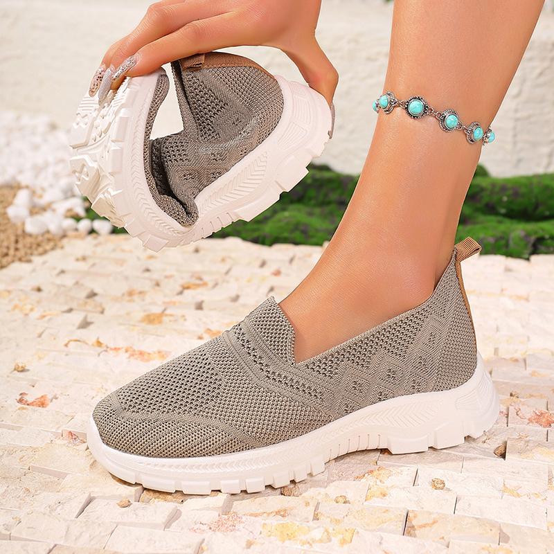 Fashion Breathable Mesh Platform Sneakers Women Summer Slip-On Comfort Soft Sole Sports Shoes Ladies Flat Heel Non-Slip Casual Shoes