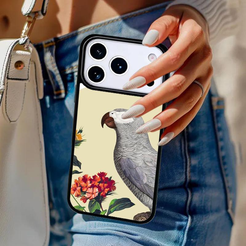 Чехол для телефона с африканским серым попугаем Для iPhone 17 Air 14 15 13 12 Max Чехол Для Apple 14 15 16 16e 11 Pro Max Plus Coque