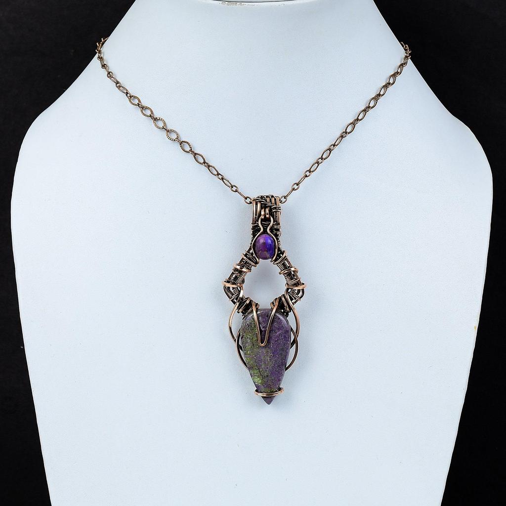 Ювелирные изделия шкентеля чистой медной проволоки Purpurite Gemstone обернутые Handmade для подарка