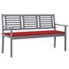 Day and Night - Day and Night 3-seater Garden Bench In Gray Eucalyptus Wood and 150 Cm Cushion