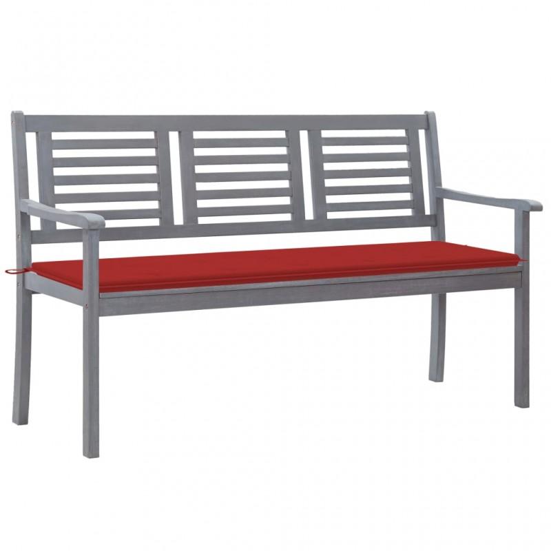 Day and Night - Day and Night 3-seater Garden Bench In Gray Eucalyptus Wood and 150 Cm Cushion