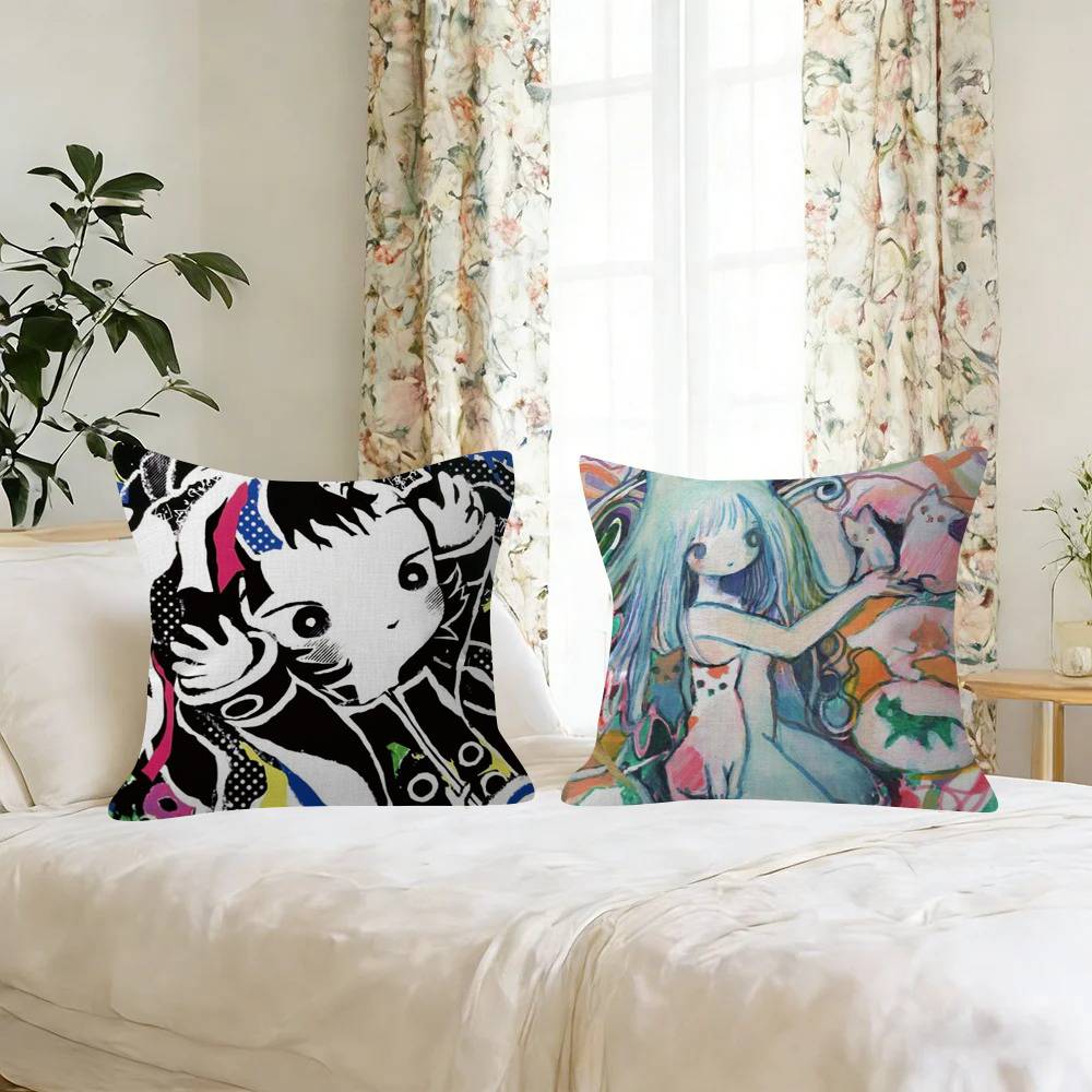 ANIME K-Kikuos Art Album Maple Design Cushion Cover Happy Autumn Harvest decor Holiday Decorati Pillow Cover