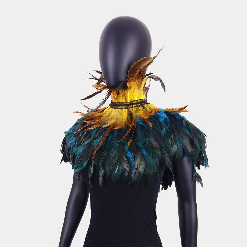 Punk, Gothic, Feather Cape, Chicken Feather Scarf, Festival Ball Shawl, Carnival Party Costume, Ball Dress Up Accessories