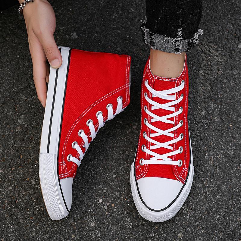 Высокие парусиновые туфли мужские корейские версии модные универсальные студенческие модные туфли повседневные тканевые туфли для мальчиков скейтборд обувь с высоким воротом мужская обувь