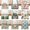 Christmas Table Flag Linen Double Printed Festive Kitchen Table Decor Small Tablecloth
