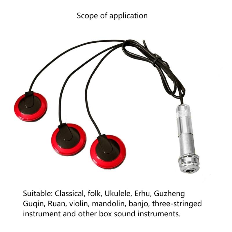 Самоклеящийся звукосниматель для калимбы, пьезоизлучатель, микрофон, контактный пьезозвукосниматель с зуммером для большого пальца пианино, скрипки, укулеле
