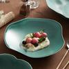 Kiln Changes Irregular Ceramic Dinner Plate Retro Deep Plate Thick Soup Plate Dessert Salad Plates Hotel Creative Tableware