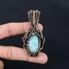 Ларимар драгоценный камень ручной работы из чистой медной проволоки, завернутый в кулон, ювелирные изделия на День Благодарения