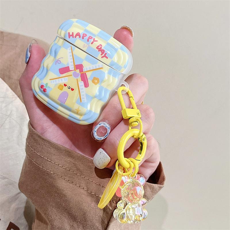 Чехол для наушников INS Heart Windmil для Airpods Pro 2, чехол с милым медведем и разноцветными бусинами, мягкий силиконовый чехол с мультяшным животным для Airpods 1 2 3