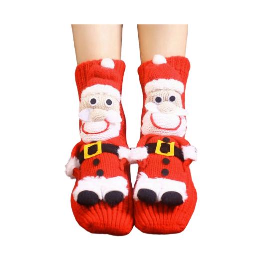 1 пара вязаных носков с животными Осень Зима Толстые Теплые Вязаные 3D Носки до середины икры с куклой-животным Женские Эластичные Домашние Напольные Ковровые Носки для Сна