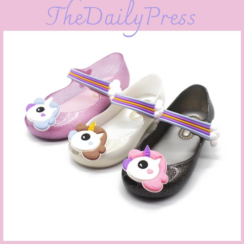 Детские туфли Mini Melissa Mary Jane с единорогом, дышащие, удобные и очаровательные