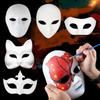 White DIY Hand-Painted Mask Handmade Half Face Mask Japanese Cosplay Blank Mask  Party