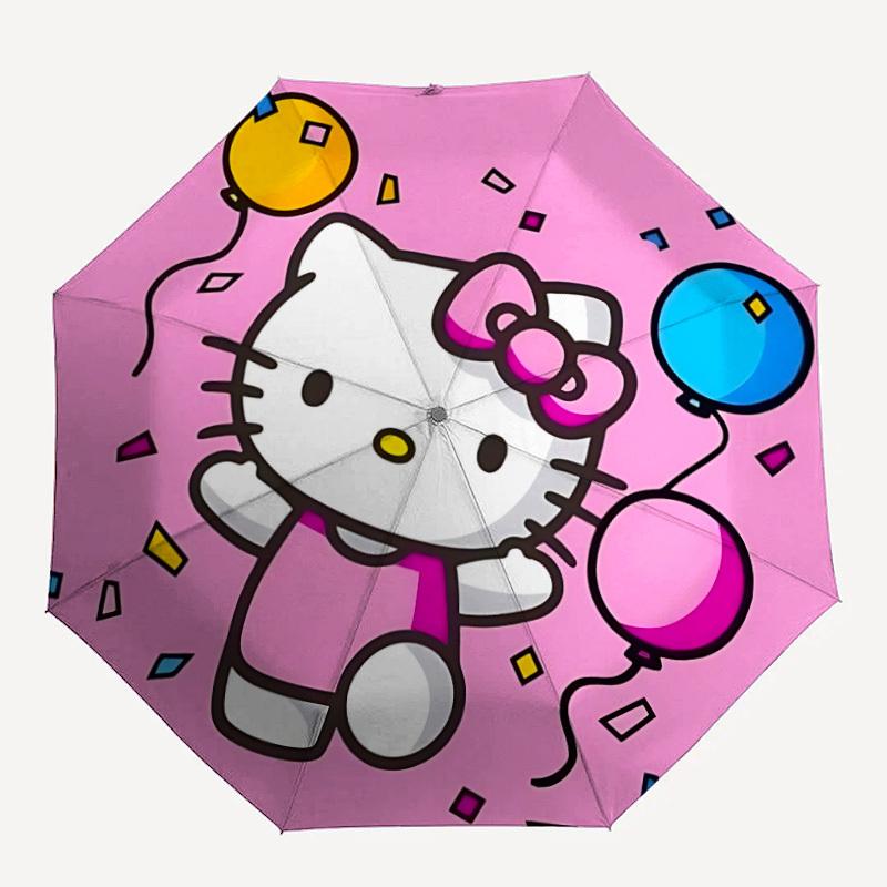 1pc Hello Kitty Automatic Umbrella Durable Iron Frame & Plastic Handle, Gift for Men & Women, Sturdy Construction, Best for Christmas, Helloween, Play