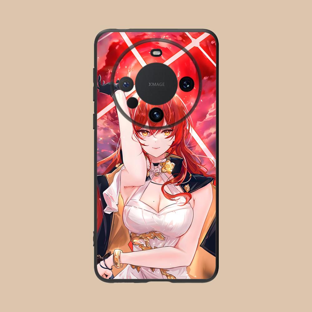 HSR Himeko Матовый ТПУ Чехол для Мобильного Телефона для Huawei Mate 60 50 40 30 20 10 Pro Plus Lite E 5G Цветной Печатный Чехол