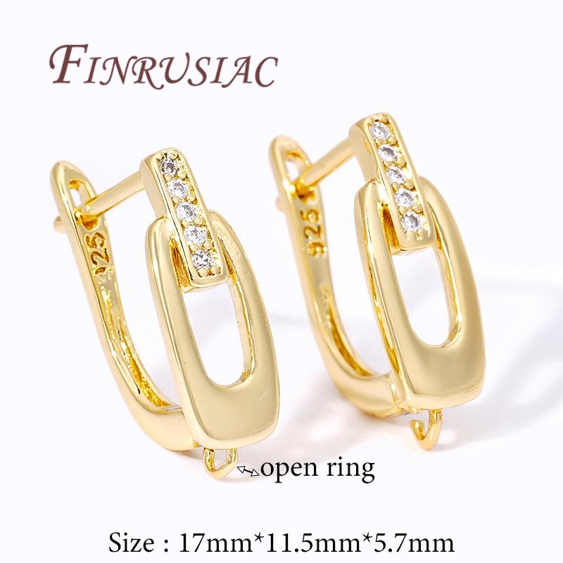 Позолоченные 18K Швензы Застежка Фурнитура для Серьг Латунь Циркон Крючки для Серьг Фурнитура для DIY