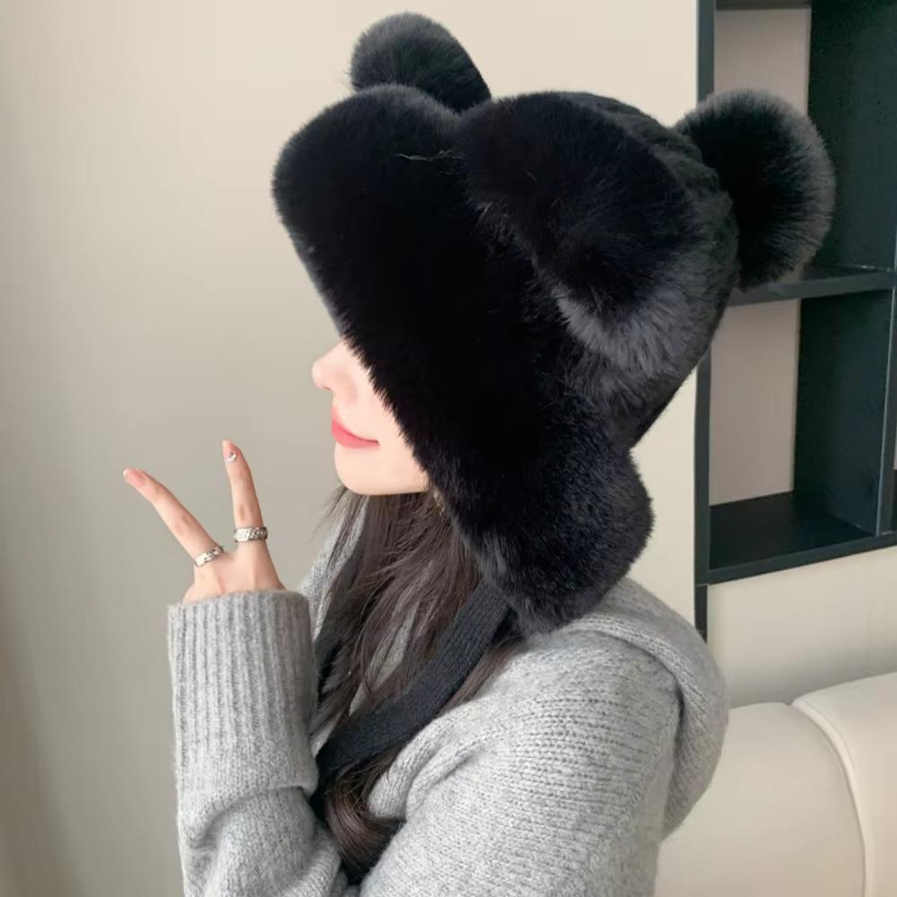 Fox Ears Plush Hat Thickened Warm Hat Cute Winter Hat Girl