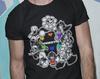 Футболка с принтом всех персонажей Undertale: Санс, Папирус, Ториэль, Андайн, Альфис. Инди-футболка.