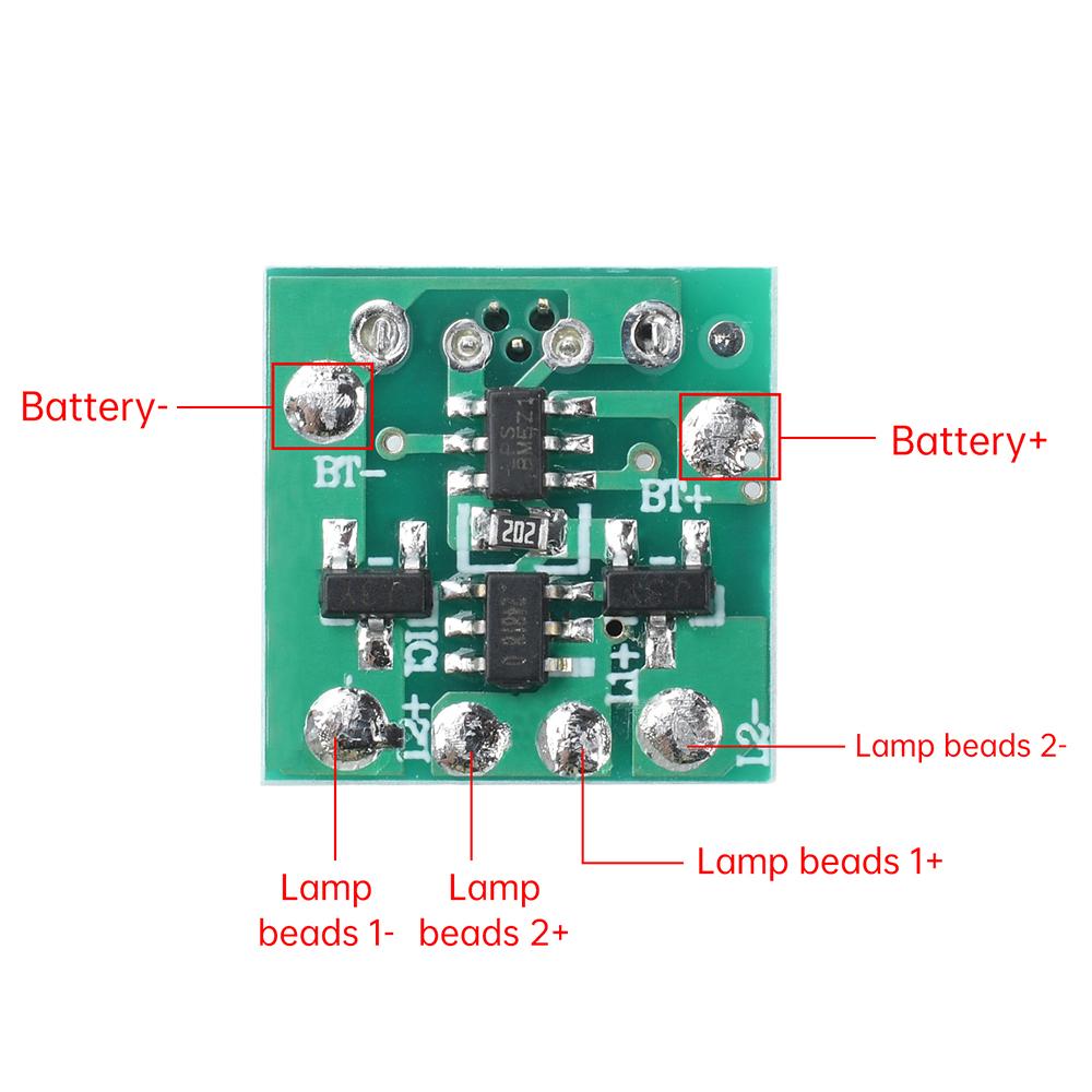 Аксессуары для мощного фонарика Печатная плата для DIY Микро-USB порт зарядки Модуль функции сенсорного переключателя Два комплекта светодиодов Использование