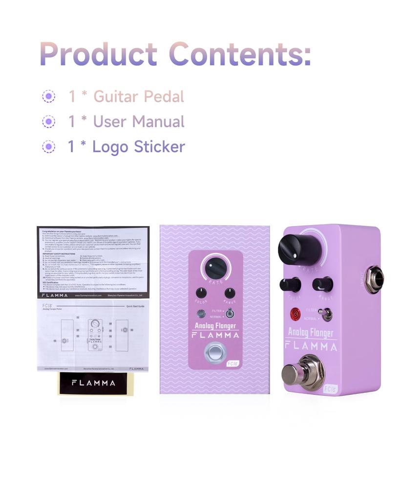 FLAMMA FC15 Аналоговый фленджер педаль для гитары Фиолетовый