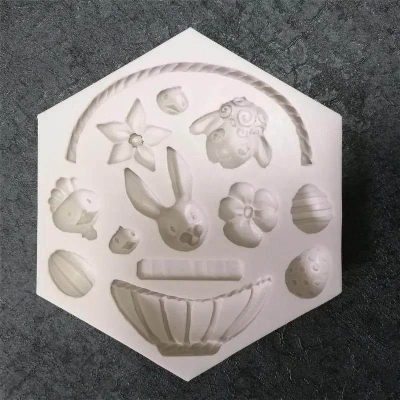 Креативные формы для выпечки пасхальный кролик форма ручной работы 3D силиконовая форма для яиц и цветов помадка шоколадная форма для торта аксессуары инструменты
