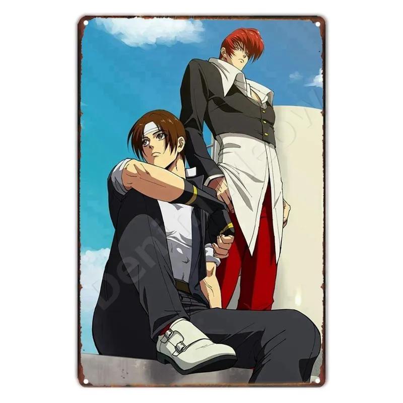 Аниме The King Of Fighters Винтажная Металлическая Табличка, Постер Настенного Искусства, Файтинги, Ретро Табличка для Бара, Клуба, Мужской Пещеры, Домашний Декор Стен