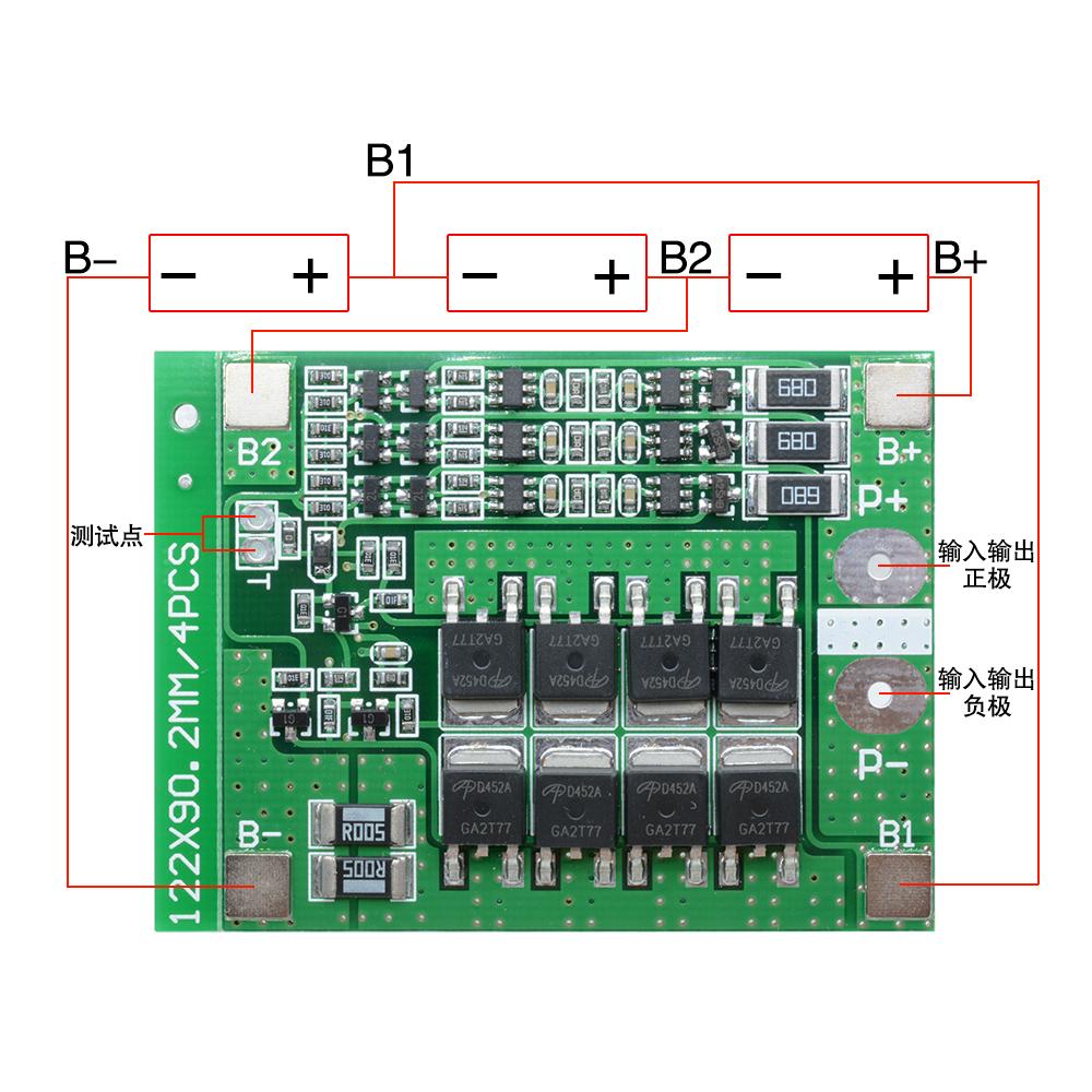 3S 12.6V 25A 18650 Li ion Lithium Battery PCB Protection Boards with Balanced Circuit OverCharge Discharge OverCurrent