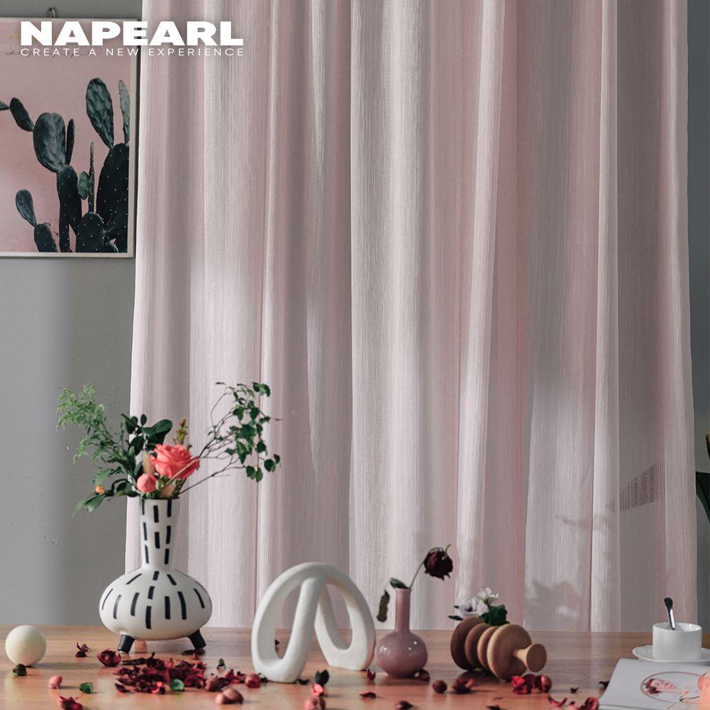 1 шт. NAPEARL Элегантная однотонная мягкая прозрачная тюлевая штора Современная текстурированная оконная сетка для гостиной, спальни, домашнего декора