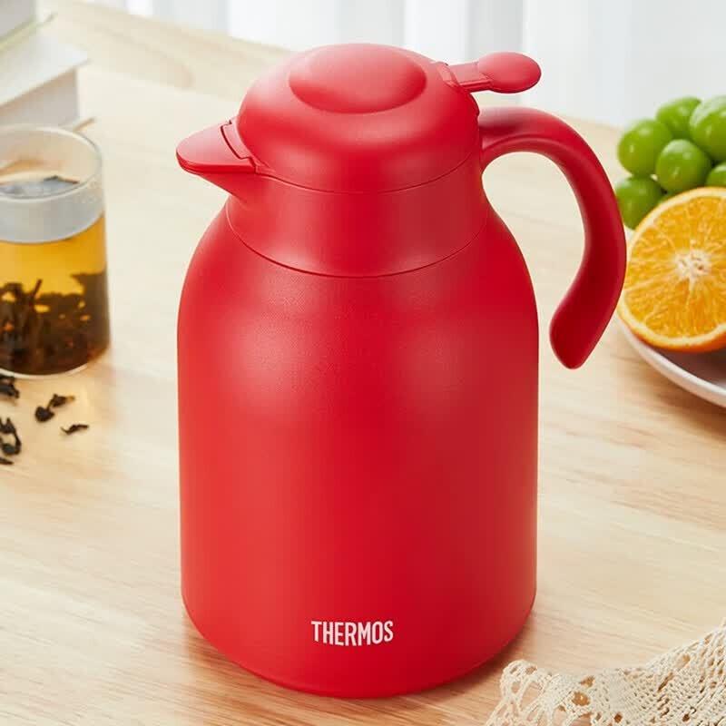 THERMOS 1.5L Red Glass Liner Insulated Pot