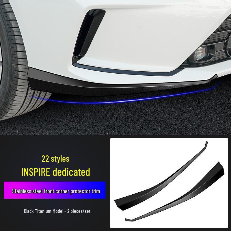 Compatible with 22 Inspire Models: Stainless Steel Front Bumper Trim, Corner Guard, and Center Grille Decorative Strip.