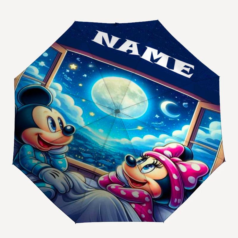 Personalized Name M-Mickey Print Umbrella - Automatic Open/Close, Eight-Rib Durable Frame, Automatic Folding Umbrella