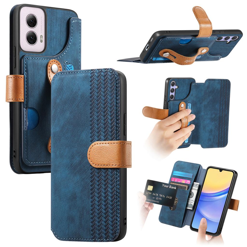 Ударопрочный чехол-кошелек для серии Motorola. G Stylus/G Play/G Power/Edge/G85/G45/G34/G35/G55...| Держатель для карт + Подставка + RFID-защита