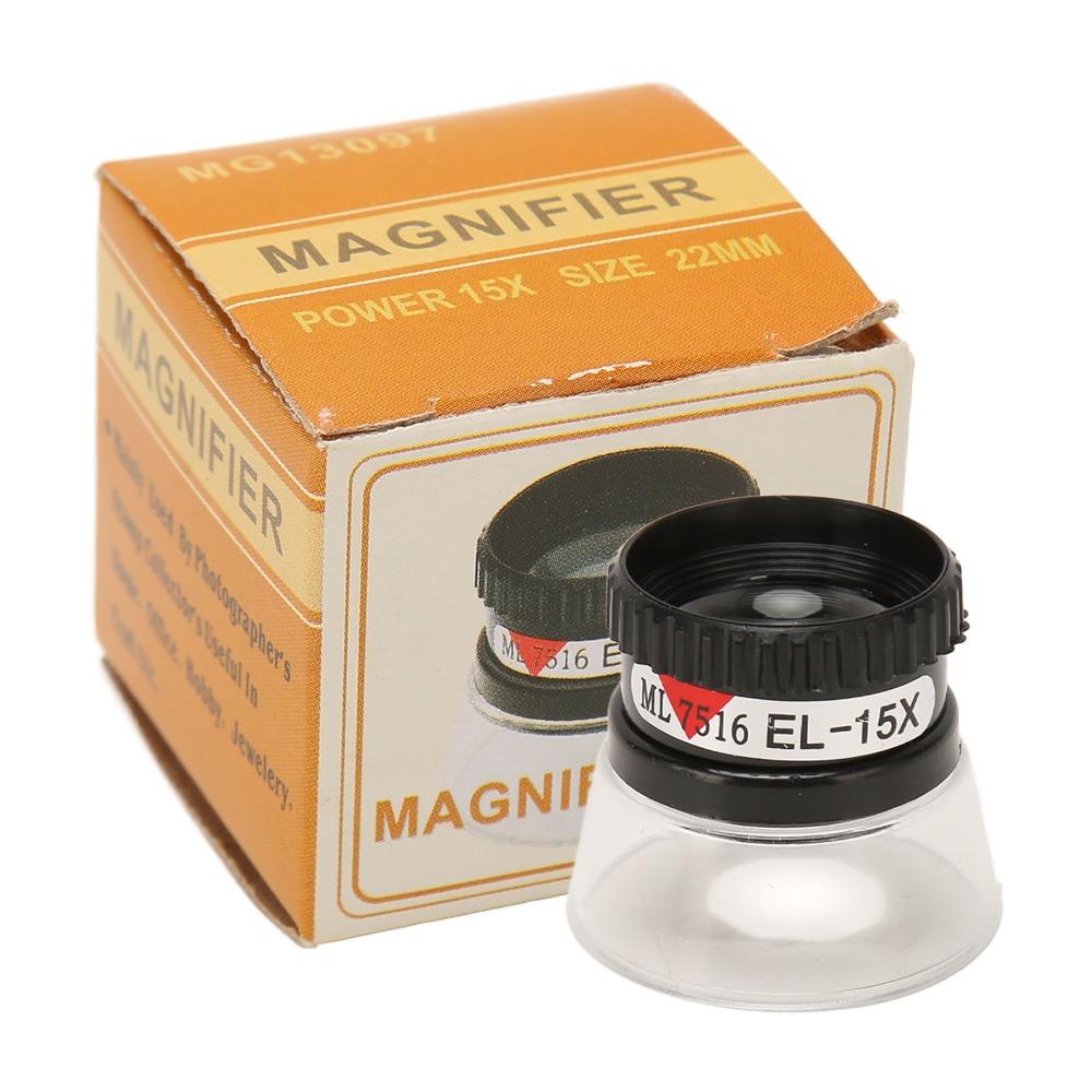 ABS Pocket Magnifying Glass 15X Desktop Magnifier Compact Jewelry Magnifier for 15X Jewelry Repair