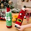 1Pcs Christmas Wine Bottle Covers Cartoon Santa Snowman Knitted Red Wine Bottle Bags New Year Party Xmas Dinner Table Decoration