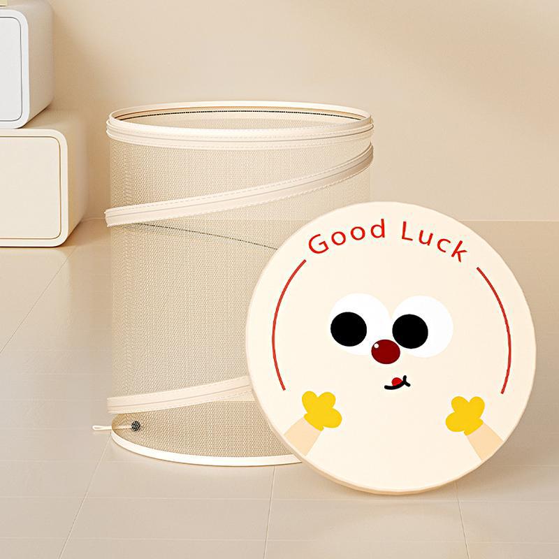 1PC Foldable Mesh Design Dirty Clothes Basket High-quality With Lid Durable Toys Basket Large Capacity For Bathroom