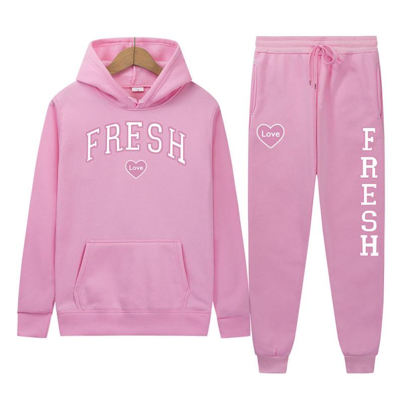 2023 Новый комплект свитеров Y2K с буквенным принтом «Любовь» и принтом «Любовь» Уличный комплект с капюшоном в стиле хип-хоп Пуловер Спортивная одежда Осень/Зима Леггинсы Повседневный комплект унисекс