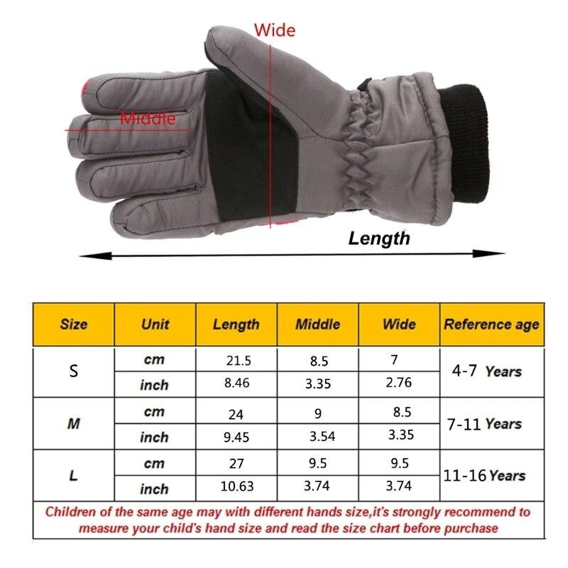 New Fashion Children Kids Winter Snow Warm Gloves Boys Girls Ski Windproof Waterproof Thicken Gloves Keep Finger Warm
