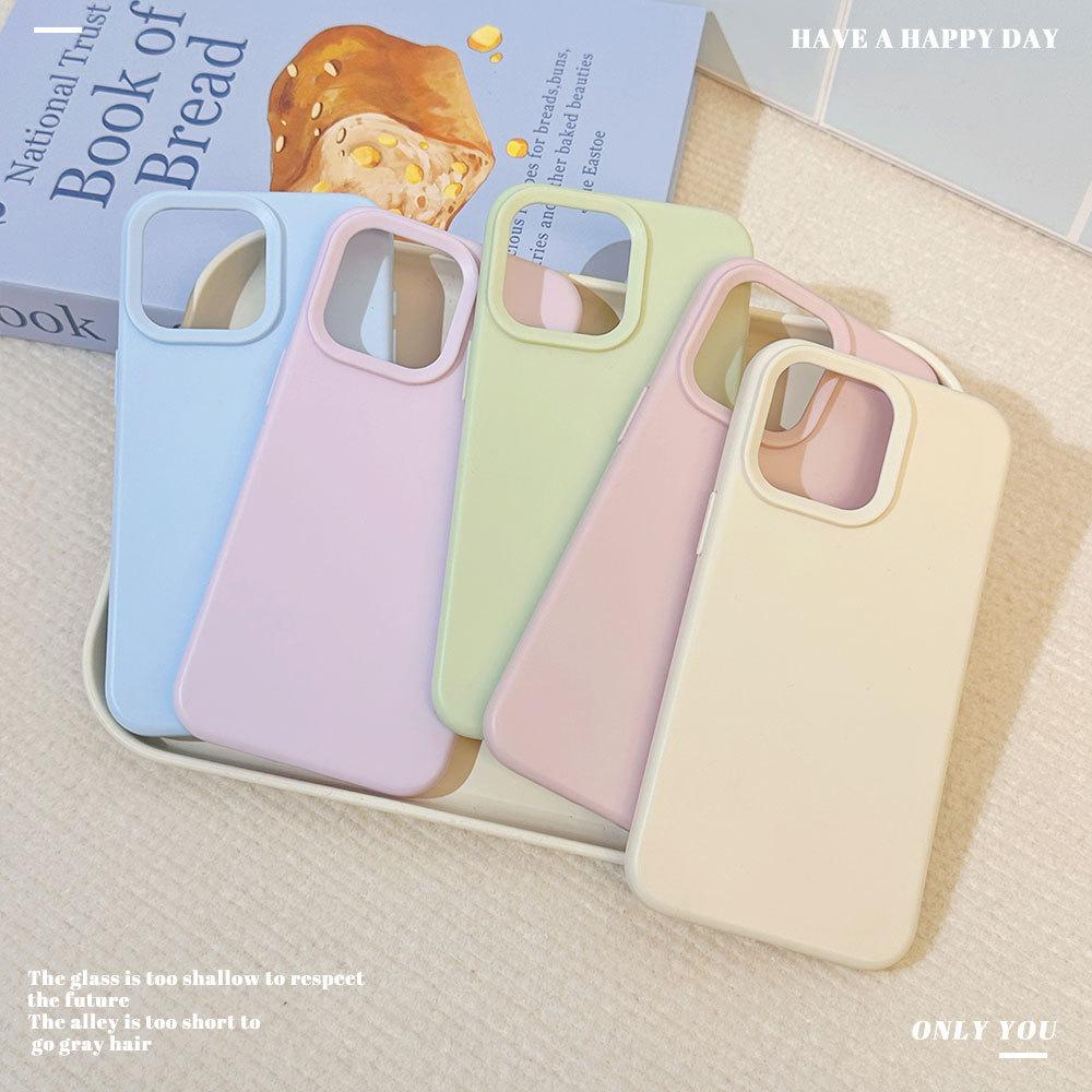 Applicable To Apple 17 Simple Solid Color Skin Feeling Mobile Phone Case Iphone15pro Silicone Anti Fall 13 Full Inclusive Protective Case
