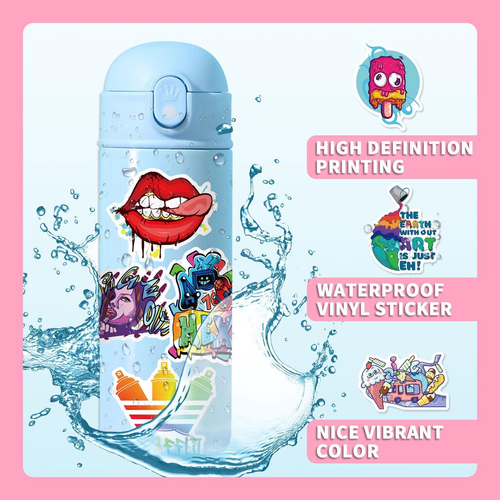 50 Уличные граффити наклейки Мультяшные наклейки Шлем Студенческий пенал Граффити наклейки