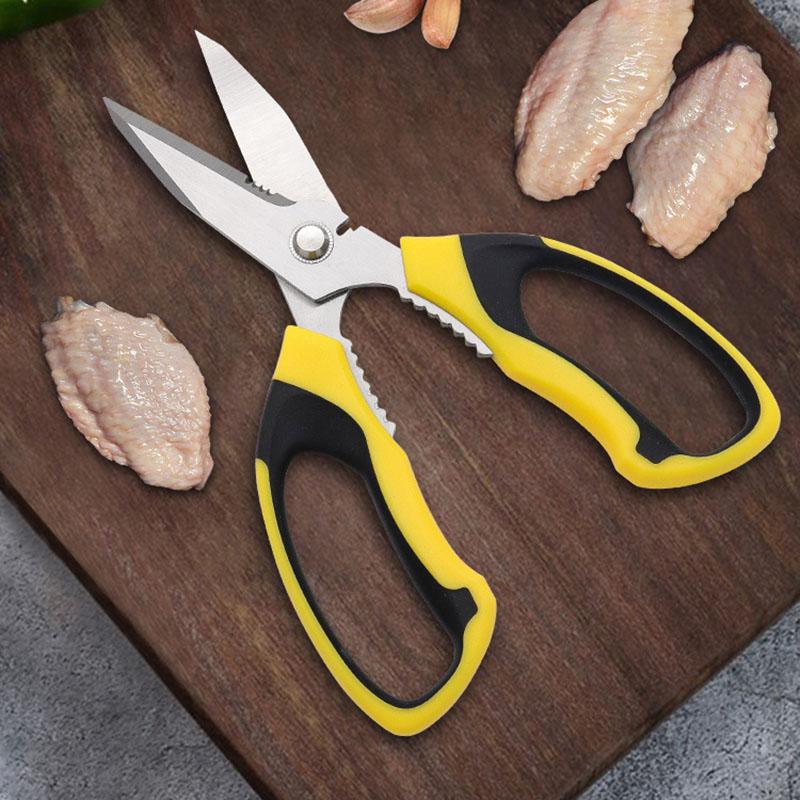 Машинки для стрижки куриных костей, кухонные ножницы для обвалки, шеф-повара, рыбные кости, кухонные ножницы из нержавеющей стали, желтые ножницы с удобной ручкой и рукавом