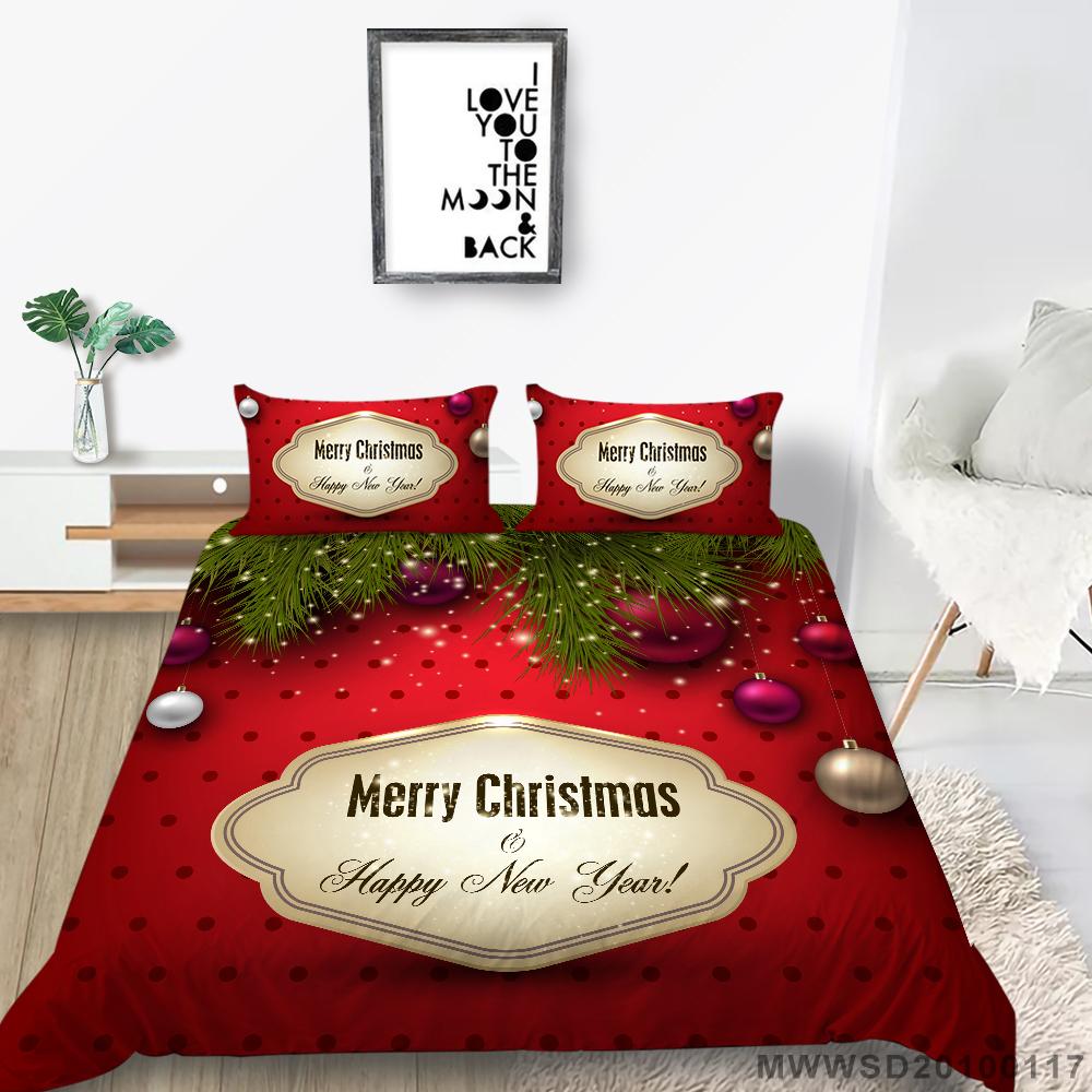 Рождественский комплект домашнего постельного белья, полноразмерное одеяло и наволочка для спальни, 2/3, мягкий моющийся домашний декор