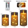 3-Pack Flameless LED Candle Gold Gray Transparent Acrylic LED Lamp Electronic Candle for Christmas Halloween Wedding Home Decor