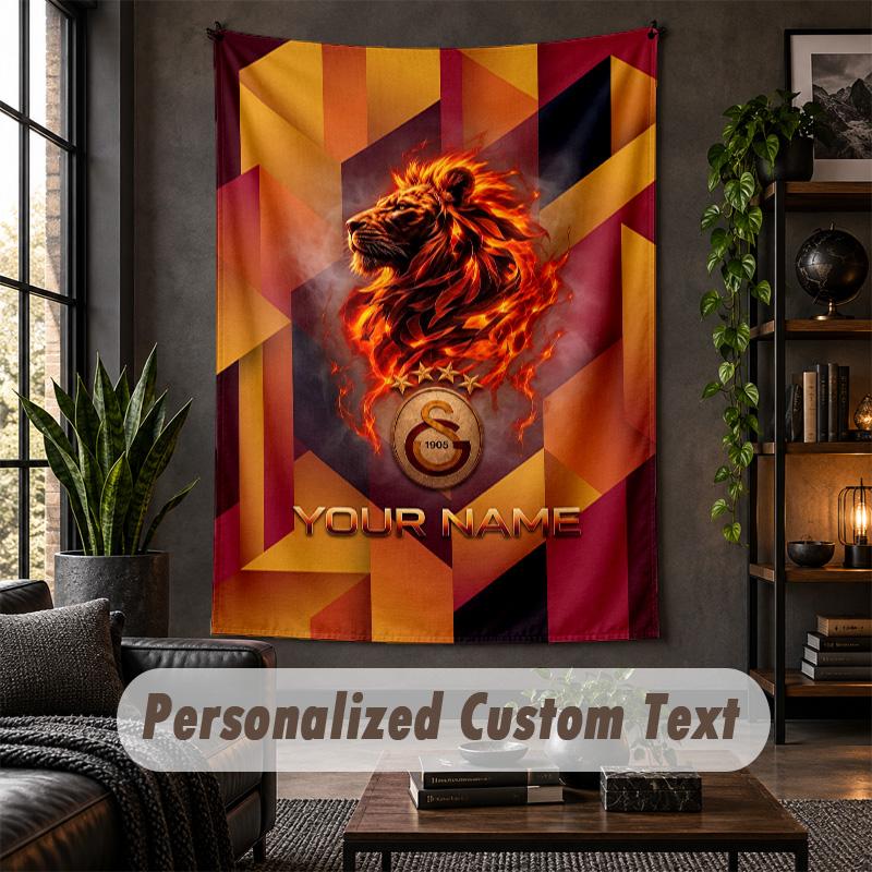 Wall Tapestry Galatasaray FC Print Custom Name Text Wall Hanging Home Decor